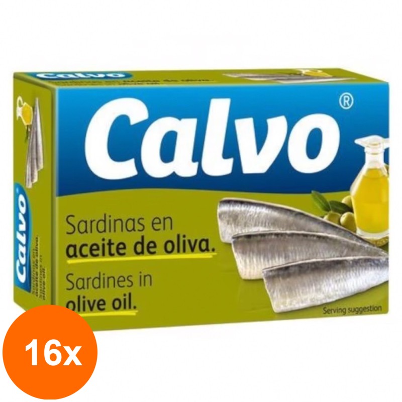 Set 16 x Sardine in Ulei de Masline Calvo 120 g