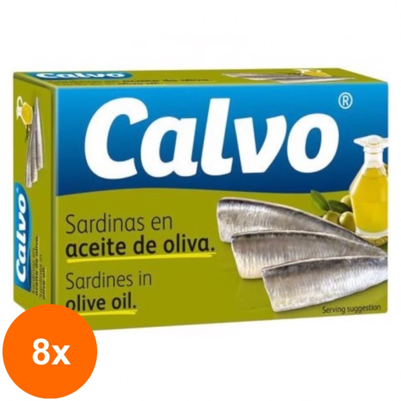 Set 8 x Sardine in Ulei de Masline Calvo 120 g