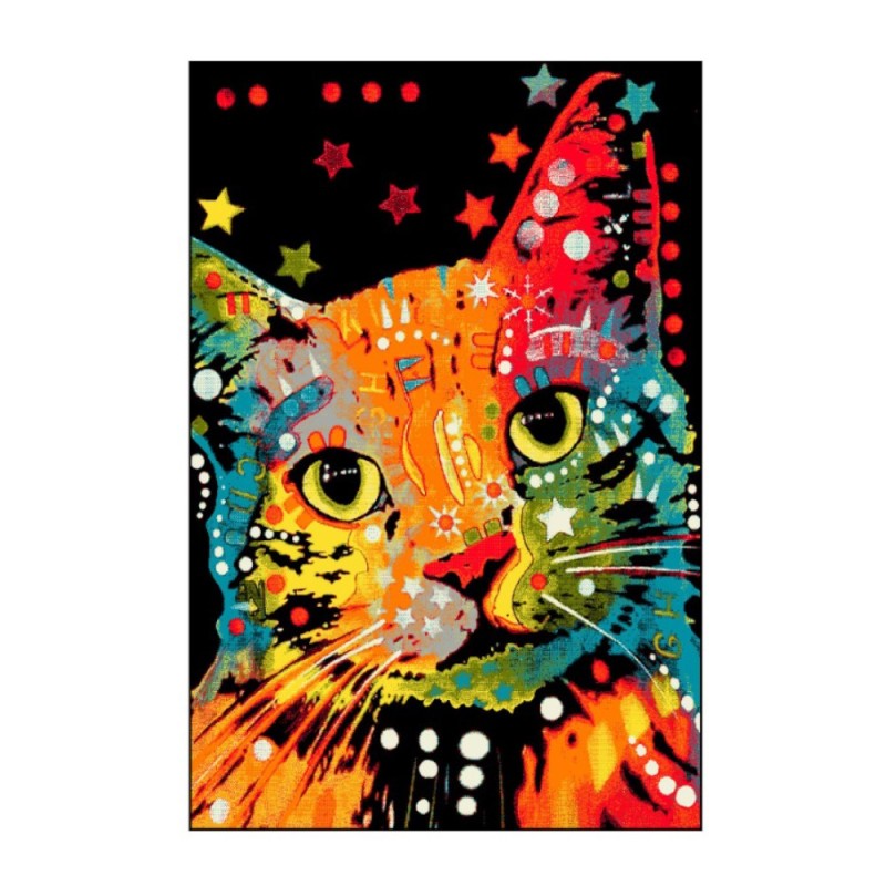 Covor Dreptunghiular, 80 cm x 150 cm, Multicolor, Model Kolibri Pisica