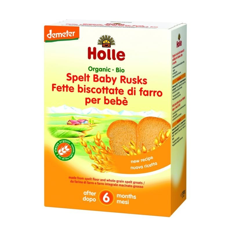 Paine Uscata din Grau Spelta pentru Copii Eco, Holle Baby, 200 g