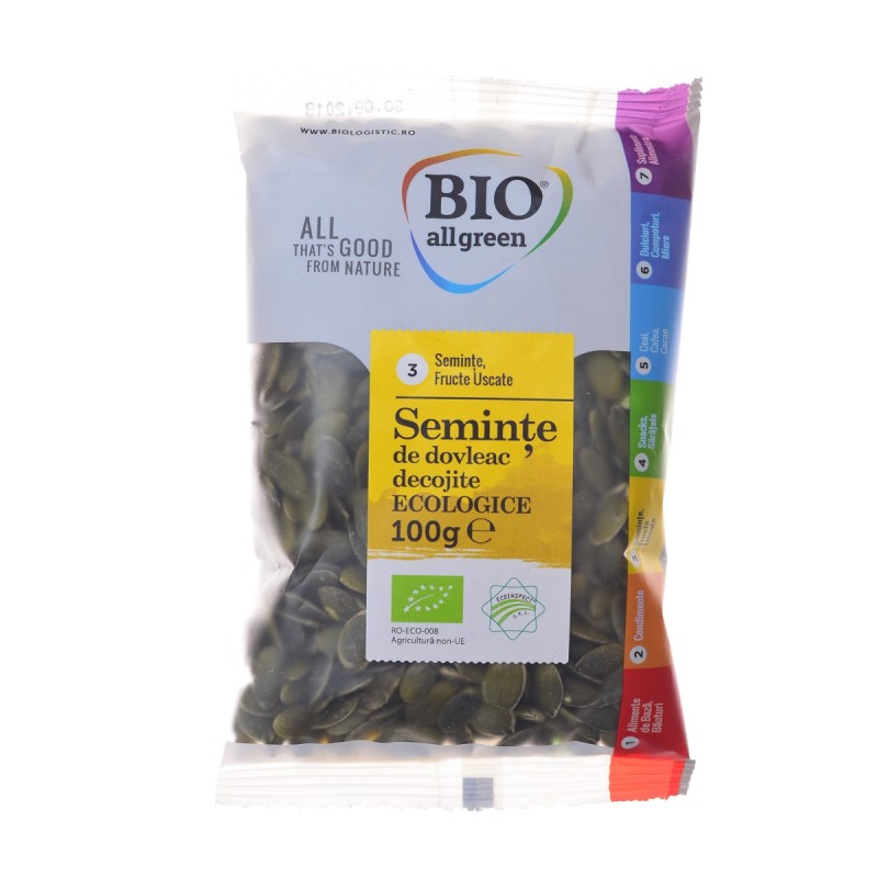 Seminte de Dovleac Decojite Eco, Bio All Green, 100 g