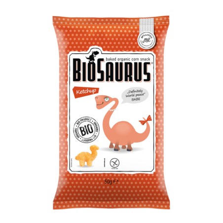 Pufuleti din Porumb si Ketchup fara Gluten Eco, Biosaurus, 50 g...