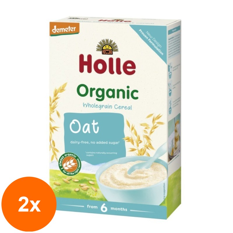 Set 2 x Piure din Ovaz Organic Eco, Holle Baby, 250 g