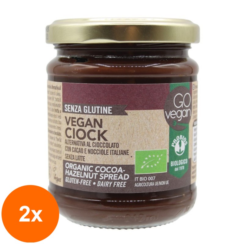 Set 2 x Crema de Ciocolata Vegana cu Alune Eco, Go Vegan, 200 g
