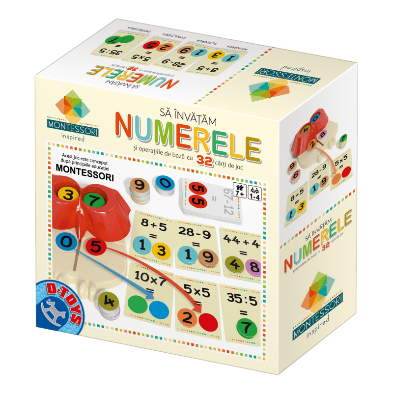 Joc Educativ Buboo Montessori, D-Toys, Sa Invatam Numerele si Operatiile de Baza