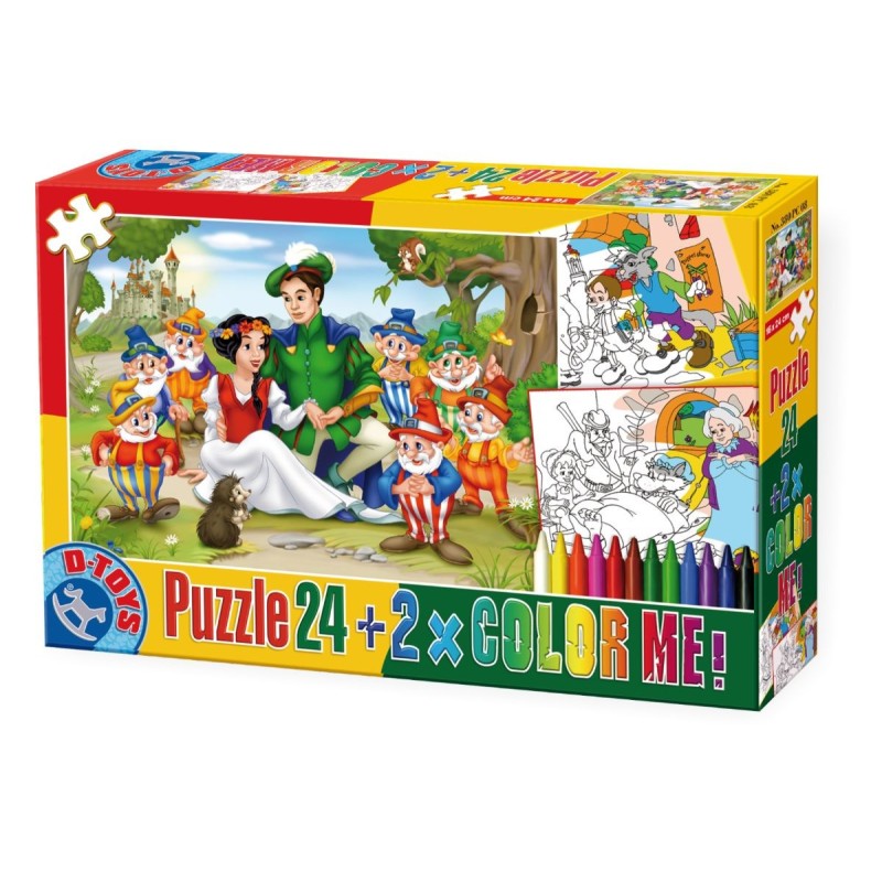 Puzzle 24 Piese, D-Toys, Color Me, Alba ca Zapada
