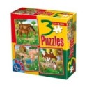 Colectie 3 Puzzle-uri, D-Toys, Animale Domestice, 6, 9 si 16 Piese