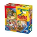 Colectie 3 Puzzle-uri Magnetice, D-Toys, Hansel si Gretel, Alba ca Zapada si Pinocchio, 6, 9 si 16 Piese 