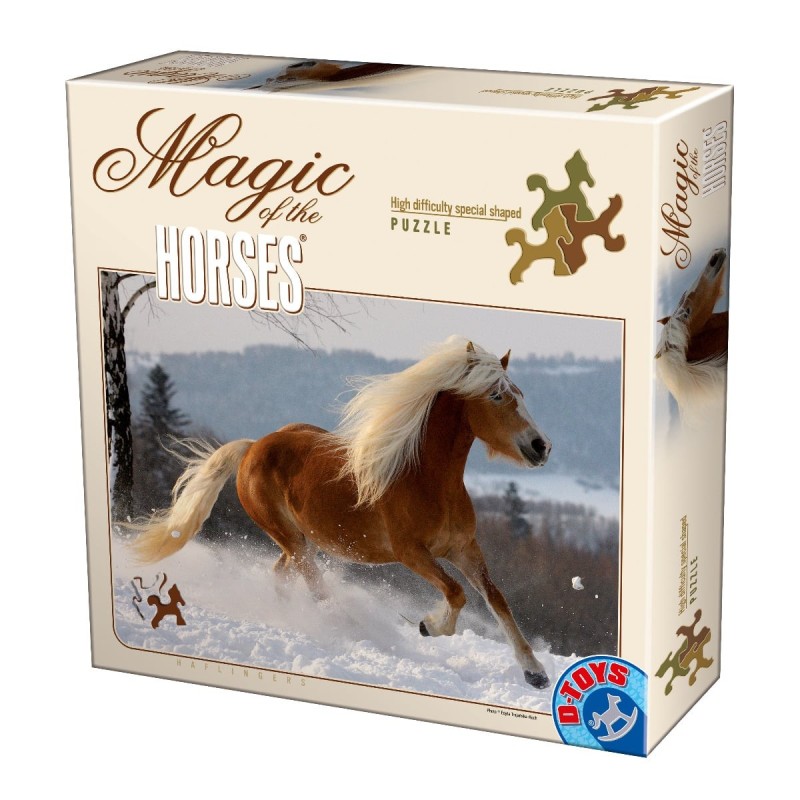 Puzzle 239 Piese in Forma de Cai, Magic of the Horses Haflingers 2, D-Toys