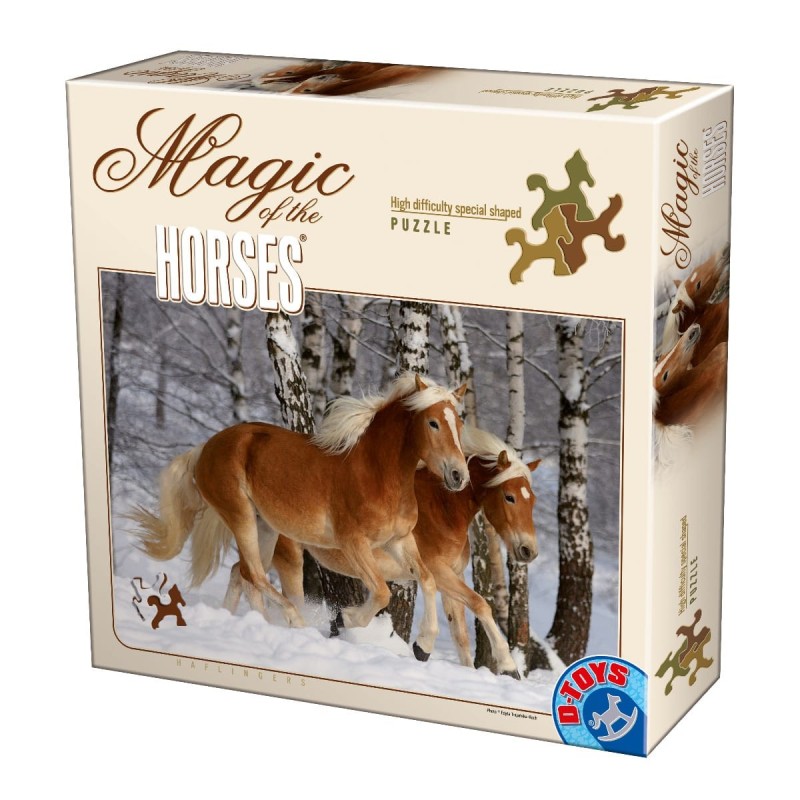 Puzzle 239 Piese in Forma de Cai, Magic of the Horses Haflingers 3, D-Toys