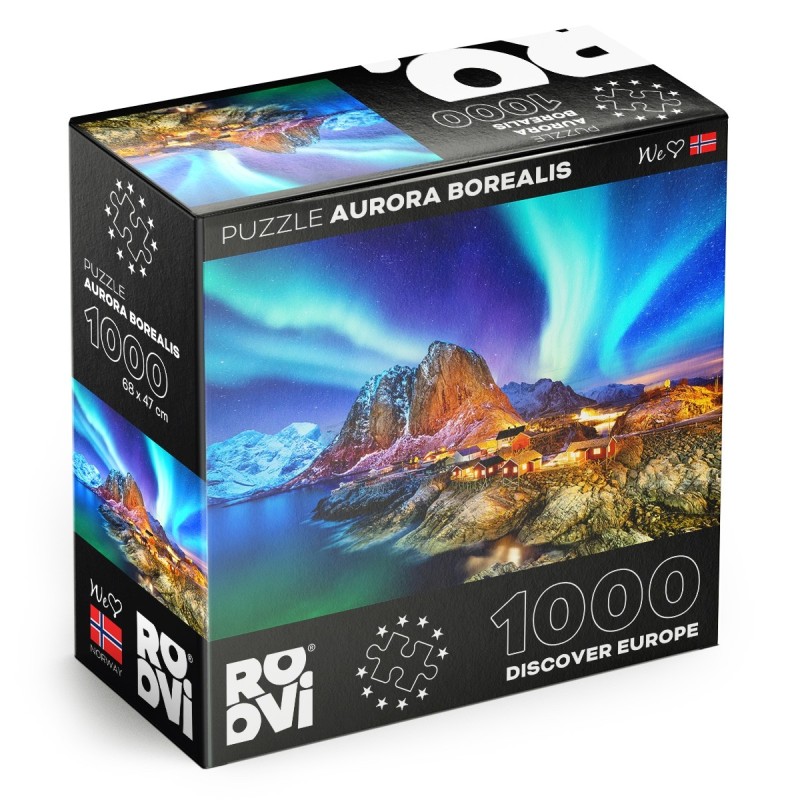 Puzzle 1000 Piese Roovi, Aurora Boreala Norvegia