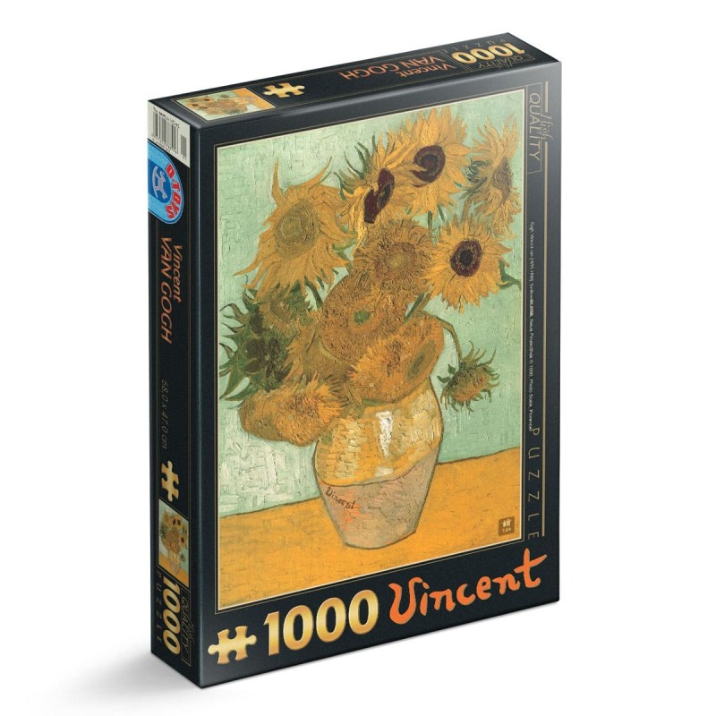 Puzzle 1000 Piese D-Toys, Vincent van Gogh, Sunflowers, Floarea-soarelui