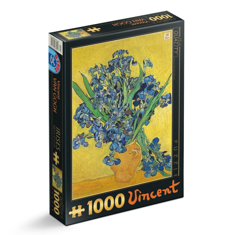 Puzzle 1000 Piese D-Toys, Vincent van Gogh, Vase with Irises Against a Yellow Background