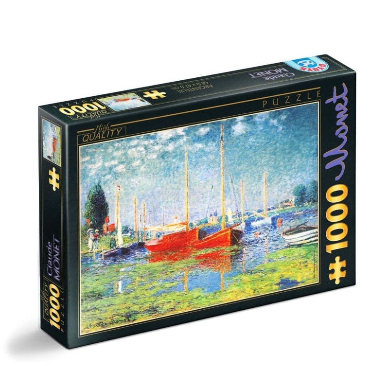Puzzle 1000 Piese D-Toys, Claude Monet, Red Boats at Argenteuil