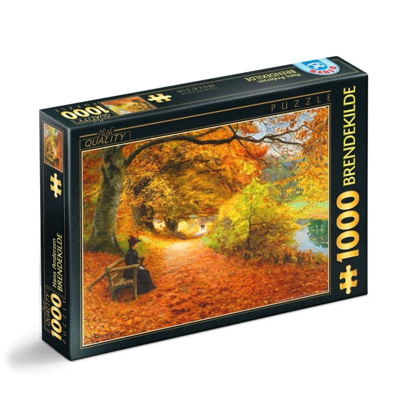 Puzzle 1000 Piese D-Toys, Hans Andersen Brendekilde, A Wooded Path in Autumn