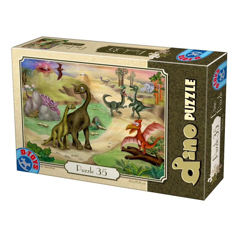 Puzzle 35 Piese, D-Toys, Scena cu Dinozauri