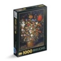 Puzzle 1000 Piese D-Toys, Bruegel cel Batran, Flowers in a Wooden Vessel