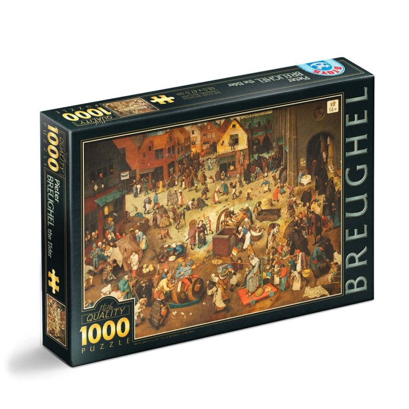 Puzzle 1000 Piese D-Toys, Bruegel cel Batran, The Fight Between Carnival and Lent