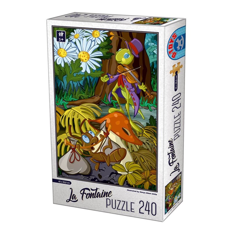 Puzzle 240 Piese, D-Toys, La Fontaine, Greierele si Furnica