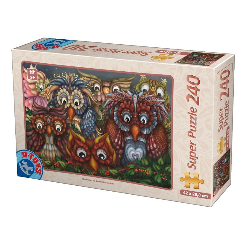 Puzzle 240 Piese, D-Toys, Bufnite