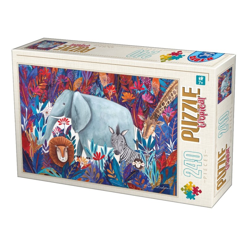 Puzzle 240 Piese, D-Toys, Tropical, Animale Salbatice Savana, Kurti Andrea