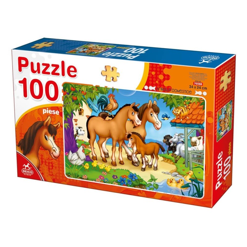 Puzzle 100 Piese, Deico, Cai
