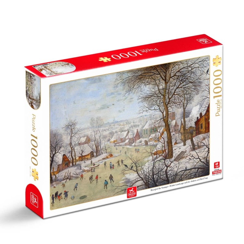Puzzle 1000 Piese Deico, Pieter Bruegel cel Tanar, Winter Landscape with Skaters and Birds Trap
