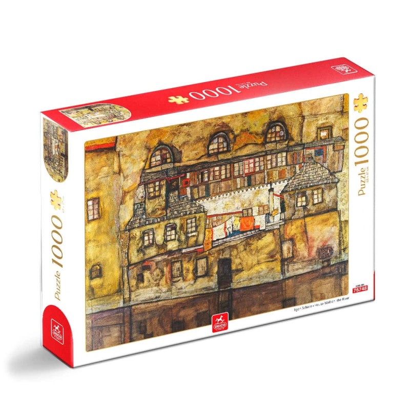Puzzle 1000 Piese pentru Adulti, Deico, Egon Schiele, House Wall on the River