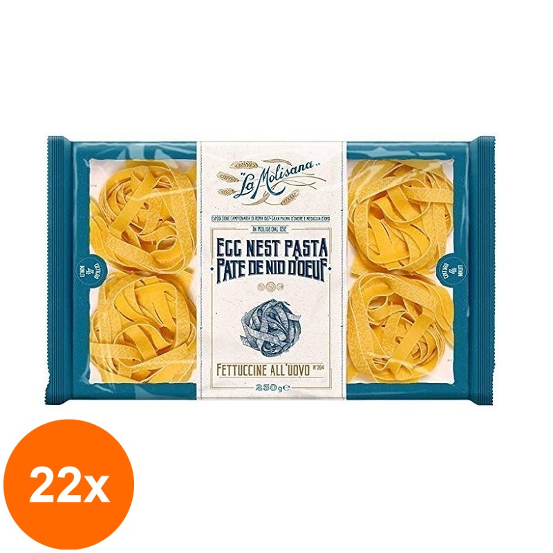 Set 22 x Paste cu Ou Fettuccine No.204 La Molisana, 250 g
