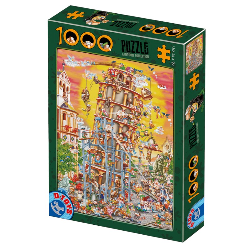 Puzzle 1000 Piese D-Toys, Cartoon Turnul din Pisa