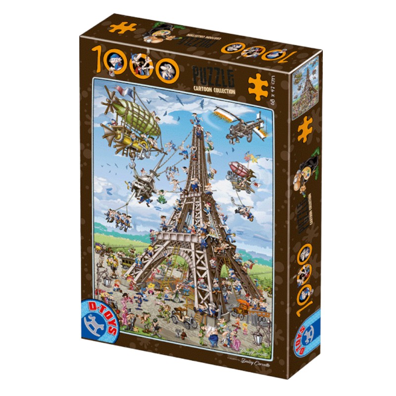 Puzzle 1000 Piese D-Toys, Cartoon Turnul Eiffel