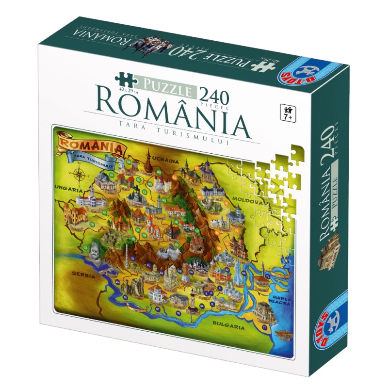 Puzzle Cultural 240 Piese, D-Toys, Romania, Tara Turismului