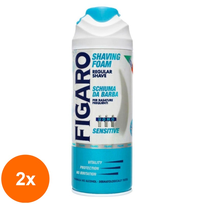 Set 2 x Spuma de Ras Figaro Sensitive, 400 ml