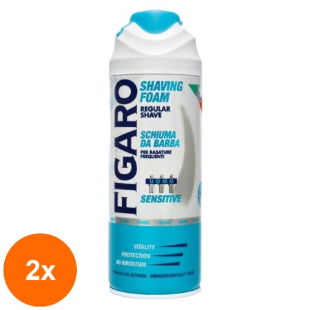 Set 2 x Spuma de Ras Figaro Sensitive, 400 ml...