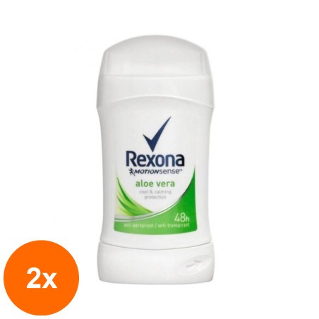 Set 2 x Deodorant Antiperspirant Stick Rexona, cu Aloe Vera, pentru Femei, 40 ml...