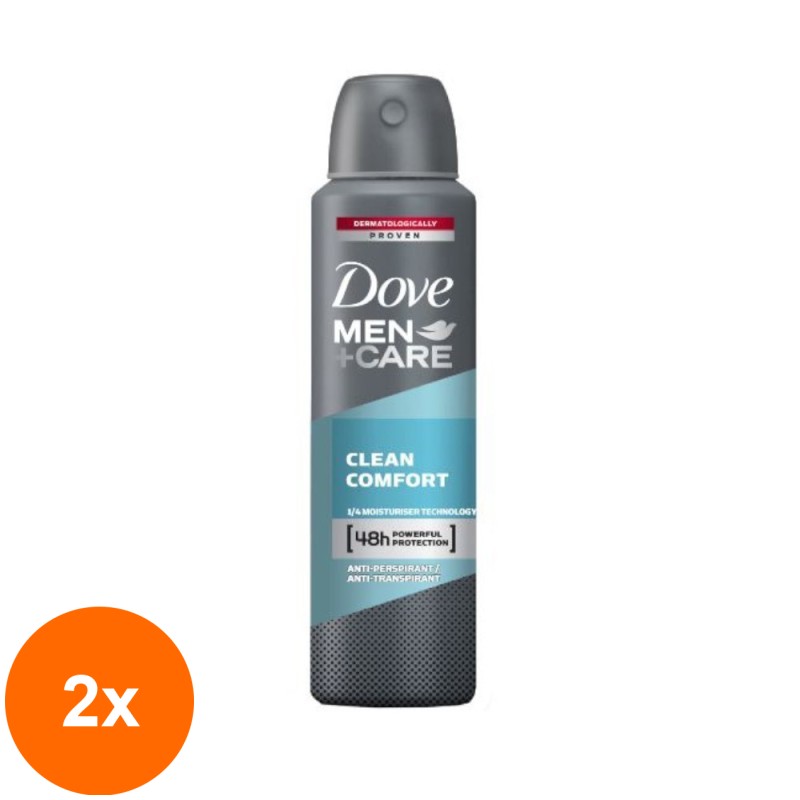 Set 2 x Deodorant Spray Dove Men+Care Anti Clean Comfort Fresh, 150 ml