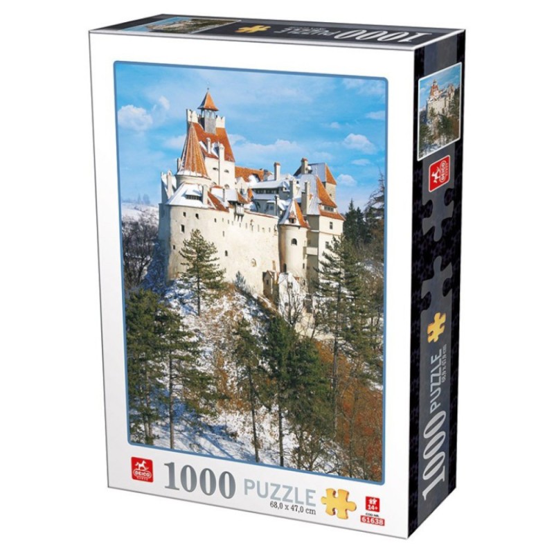 Puzzle 1000 Piese pentru Adulti, Deico, Castelul Bran Iarna