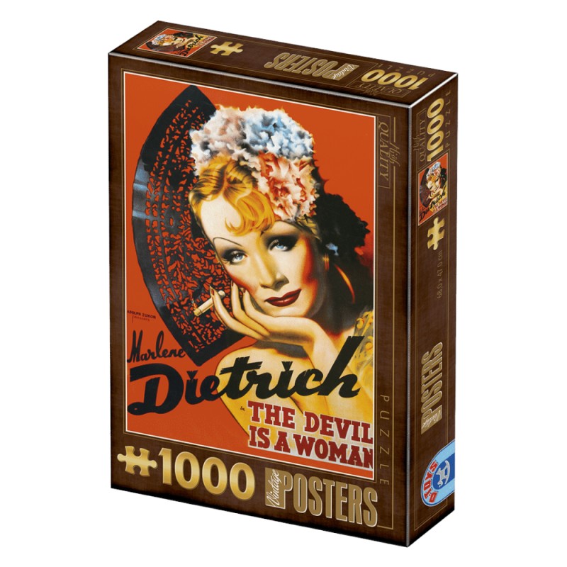 Puzzle 1000 Piese D-Toys, Postere de Epoca, Marlene Dietrich, The Devil is a Woman