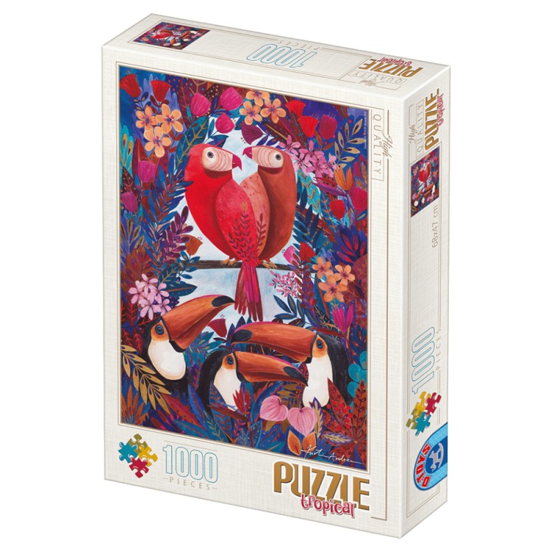 Puzzle 1000 Piese D-Toys, Pasari Exotice de Kurti Andrea