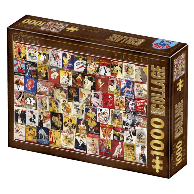 Puzzle 1000 Piese D-Toys, Postere de Epoca, Cabaret Postcards