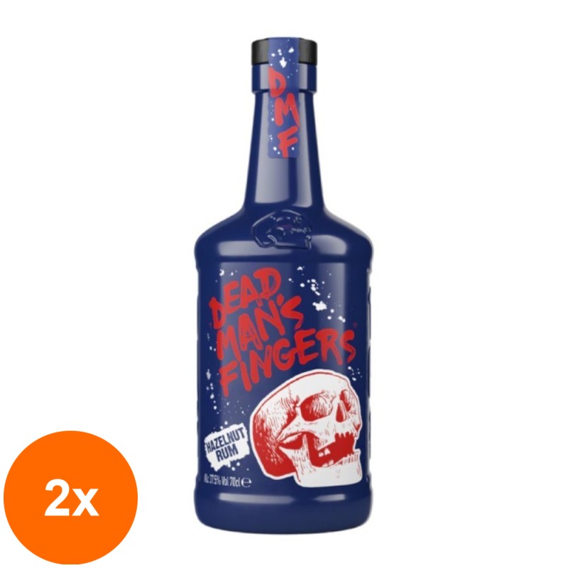 Set 2 x Rom Dead Mans Fingers, Alune, Hazelnut Rum, 37.5% Alcool, 0.7 l