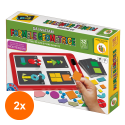 Set 2 x Joc Educativ Montessori, D-Toys, Sa Invatam Formele Geometrice, Tabla Magnetica, Forme Magnetice