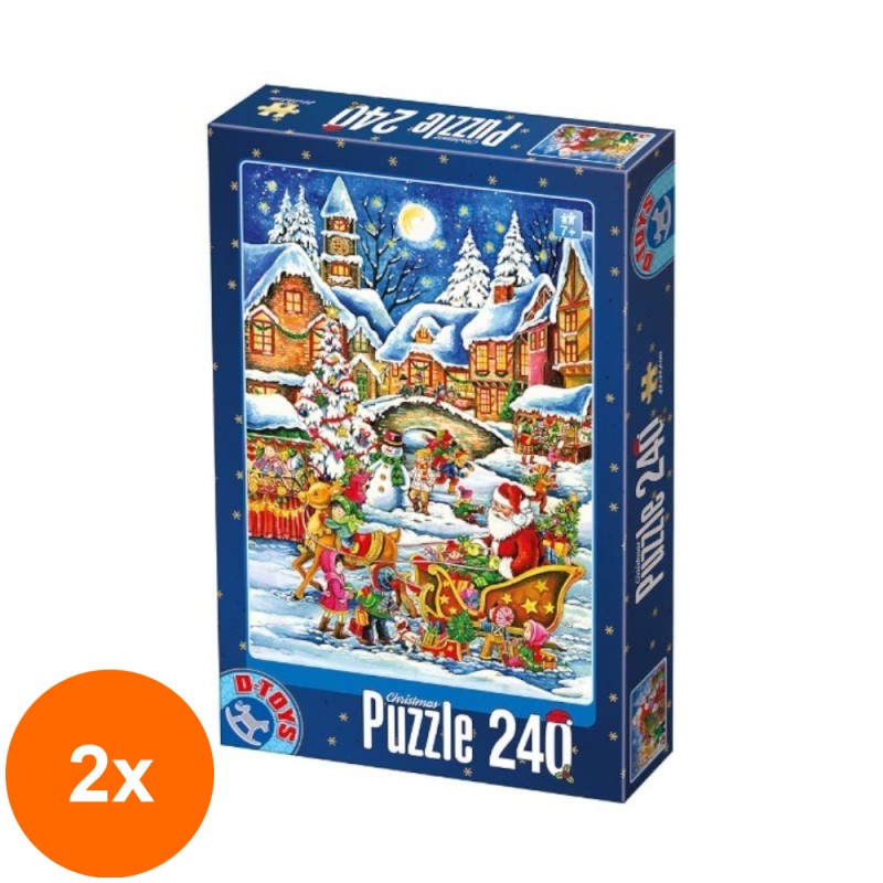Set 2 x Puzzle 240 Piese, D-Toys, Craciun, 3