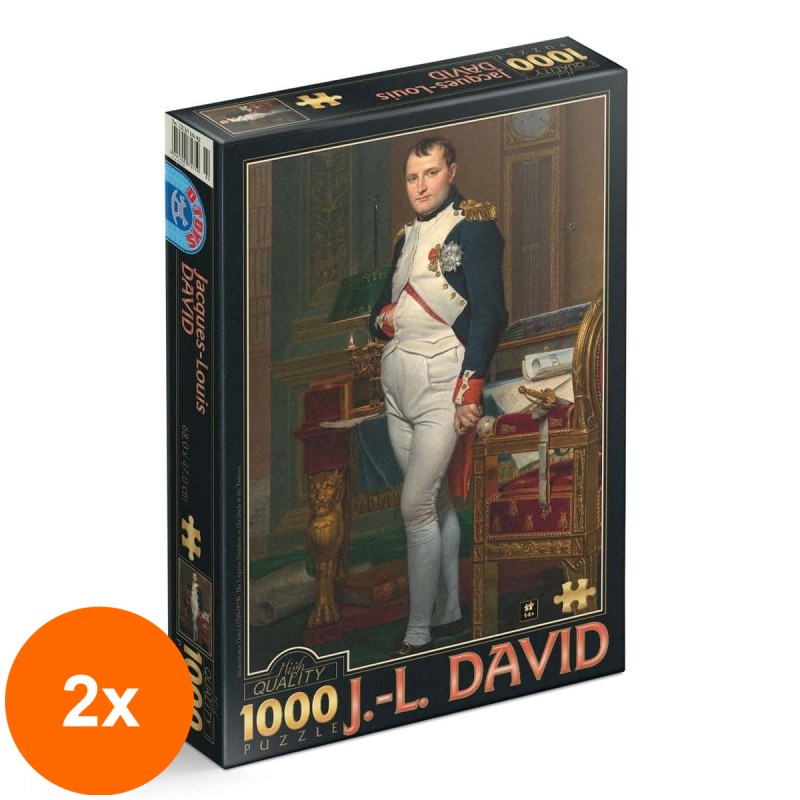 Set 2 x Puzzle 1000 Piese D-Toys, Jacques Louis David, The Emperor Napoleon in his Study at the Tuileries