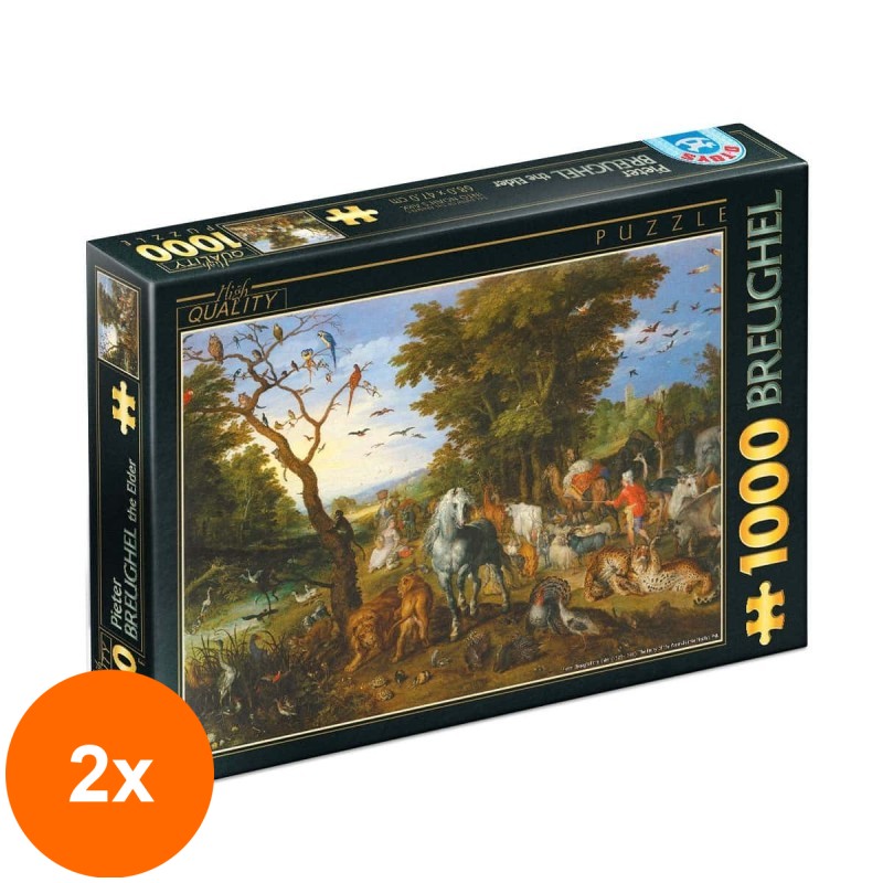 Set 2 x Puzzle 1000 Piese D-Toys, Bruegel cel Batran, The Entry of the Animals Into Noah's Ark