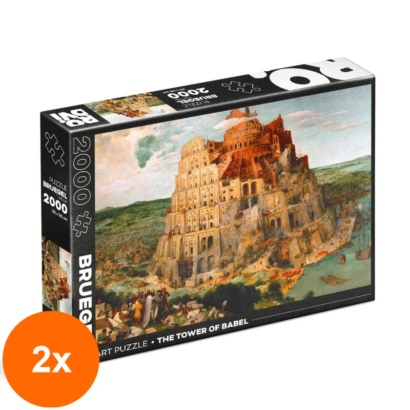 Set 2 x Puzzle 2000 Piese, Roovi, Bruegel cel Batran, Turnul Babel