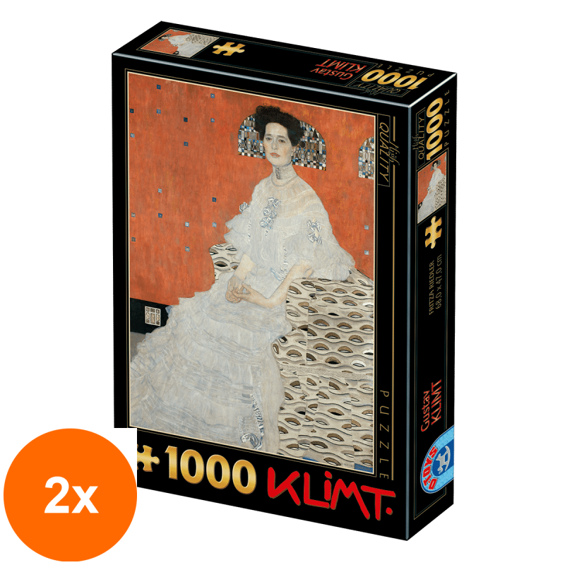 Set 2 x Puzzle 1000 Piese D-Toys, Gustav Klimt, Portrait of Fritza Riedler