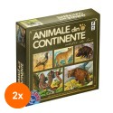 Set 2 x Joc Educativ, D-Toys, Animale din Continente, Editia de Lux
