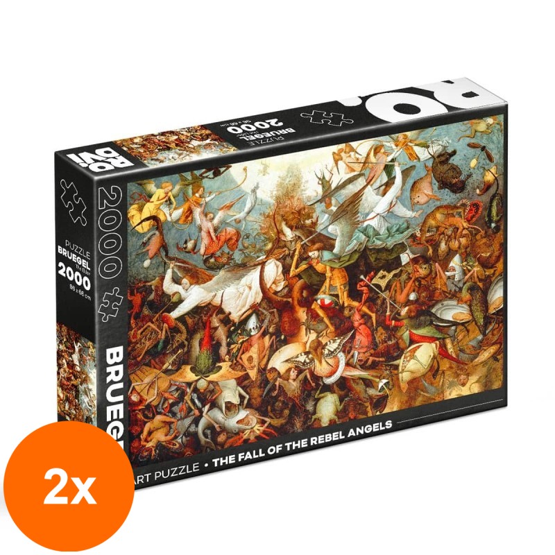 Set 2 x Puzzle 2000 Piese, Roovi, Bruegel cel Batran, Caderea Ingerilor Rebeli