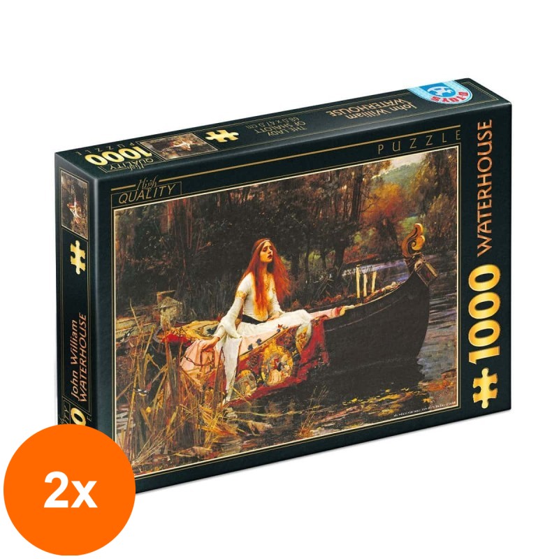 Set 2 x Puzzle 1000 Piese D-Toys, John William Waterhouse, The Lady of Shalott